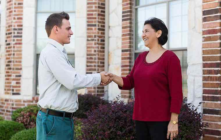 Technician with a client